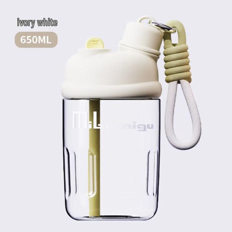 Chating Kids Dual-Drink Portable Straw Water Bottle with Handle