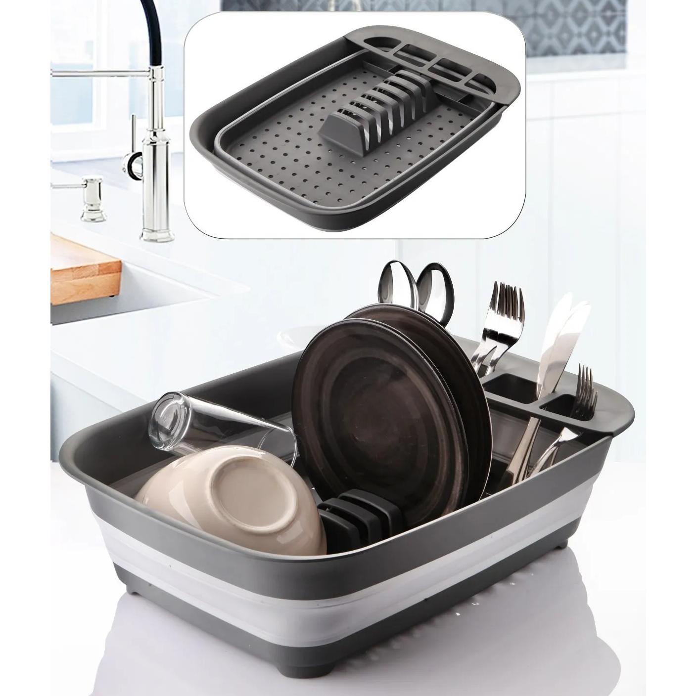 

Силиконовая стойка для посуды Counter Top Складная умная - Стойка для сушки тарелок