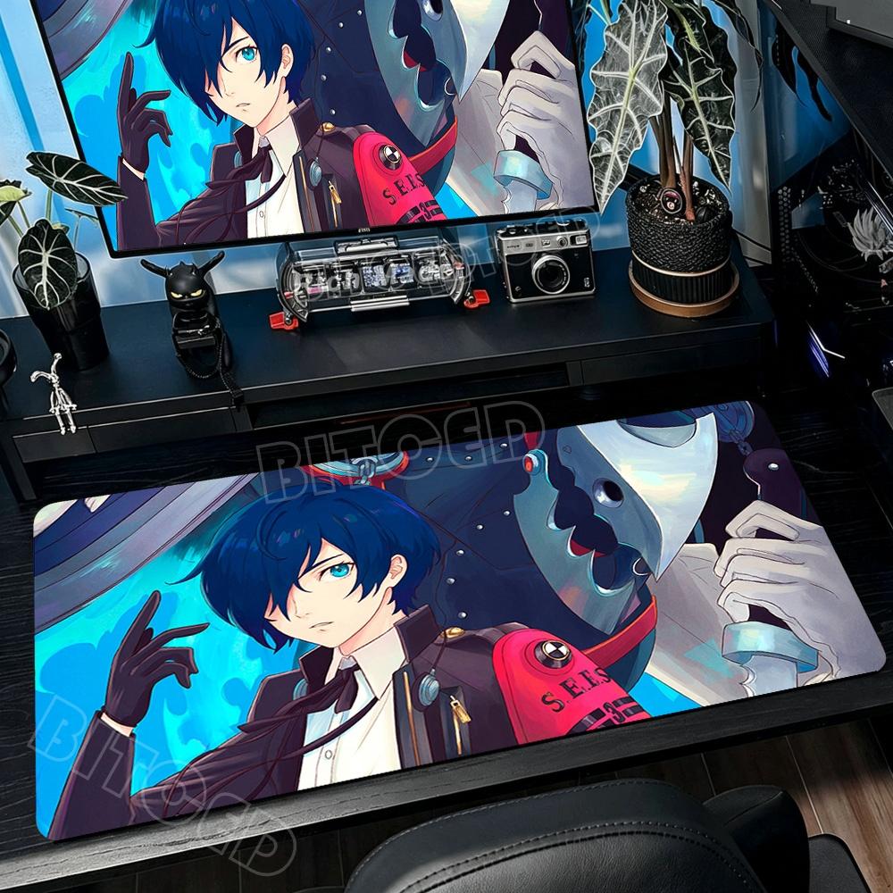 Heißes Spiel Persona 3 Mauspads Großes Gaming-Mauspad XXL Tastatur Gamer-Mauspad Laptop Schreibtischmatte Anime-Mauspads 900x400mm 300x600x2mm gray