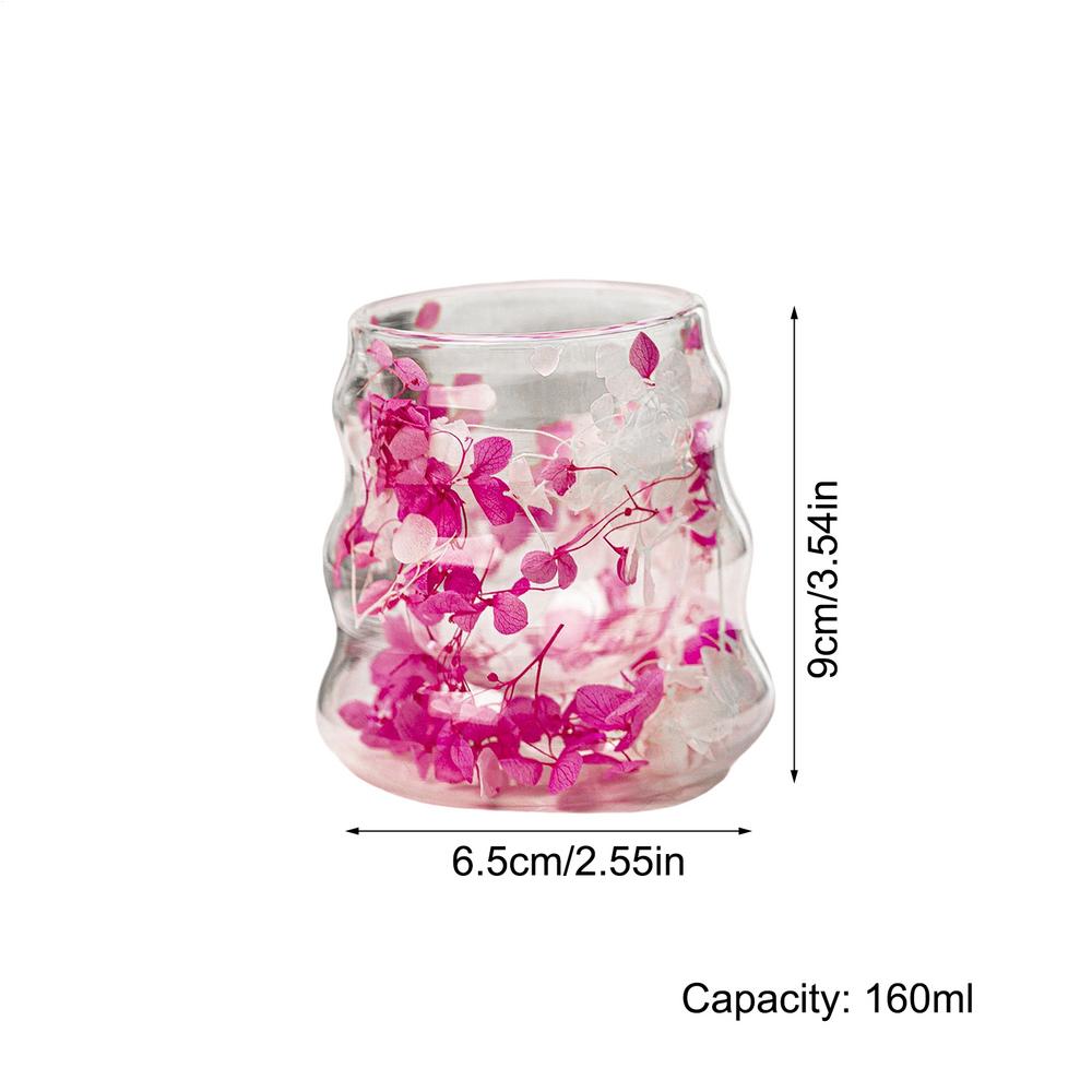 

Glass Mugs Dried Flower Double Insulated Glass Coffee Mugs 160ml Reusable Drinkware For Hot Cold Beverage Water Tea Kitchen Home 160ml