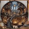 Vintage Magic School Round Aluminum Wall Art Gift for Cafe Bar