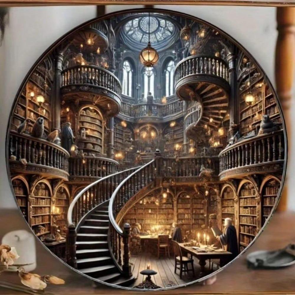 Vintage Magic School Round Aluminum Wall Art Gift for Cafe Bar