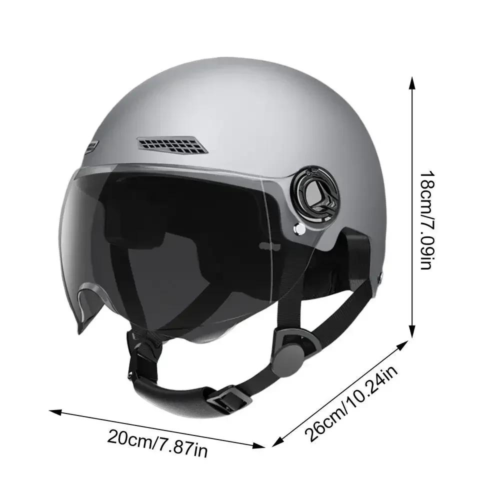 Motorcycle Safety Helmet 3C Certified Lightweight Men's and Women's Adult Electric Vehicle Bicycle Half Helmet with Goggles