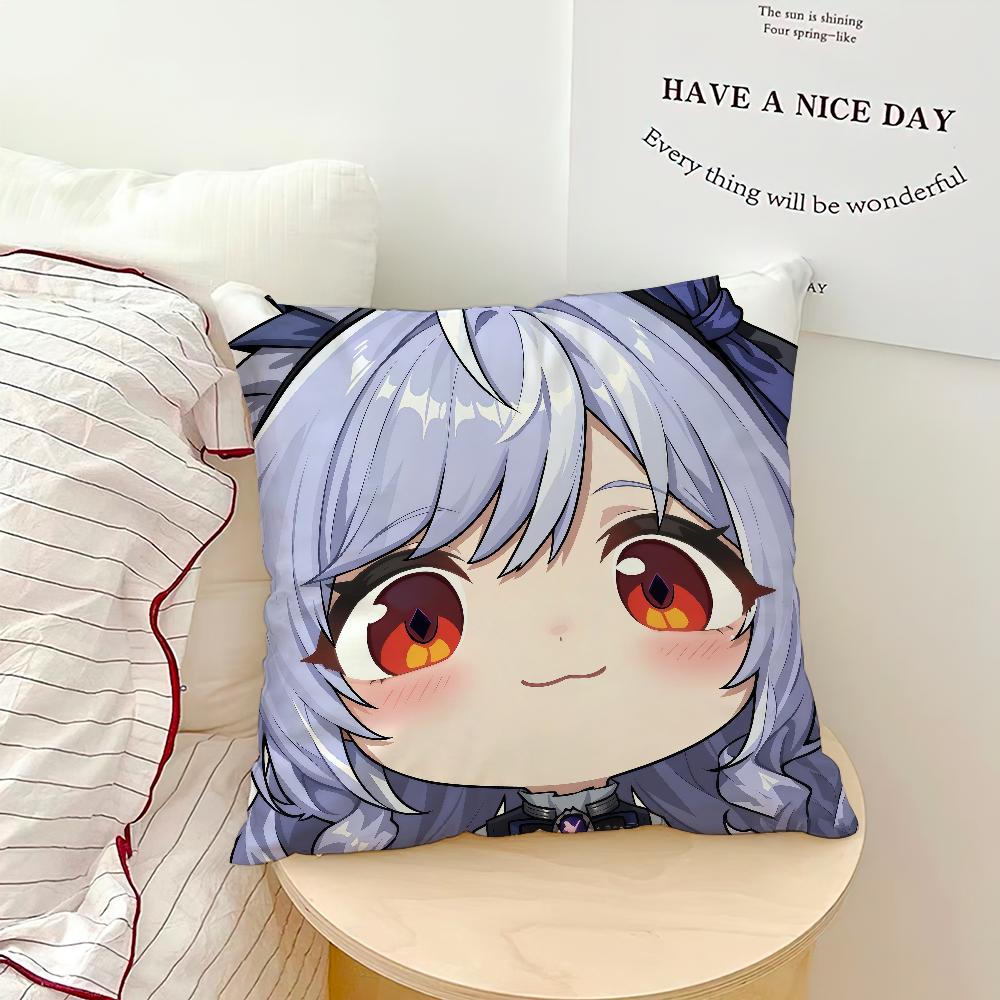 kawaii ZZZ Zenless Zone Zero chibi Ju Fufu Comfortable soft Pillow Case for Sofa Living Room Home office Decor Protective Covers