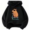Sudadera con capucha infantil con estampado de dibujos animados de Kapibala, prenda versátil para otoño/invierno para niños y niñas, ropa deportiva.