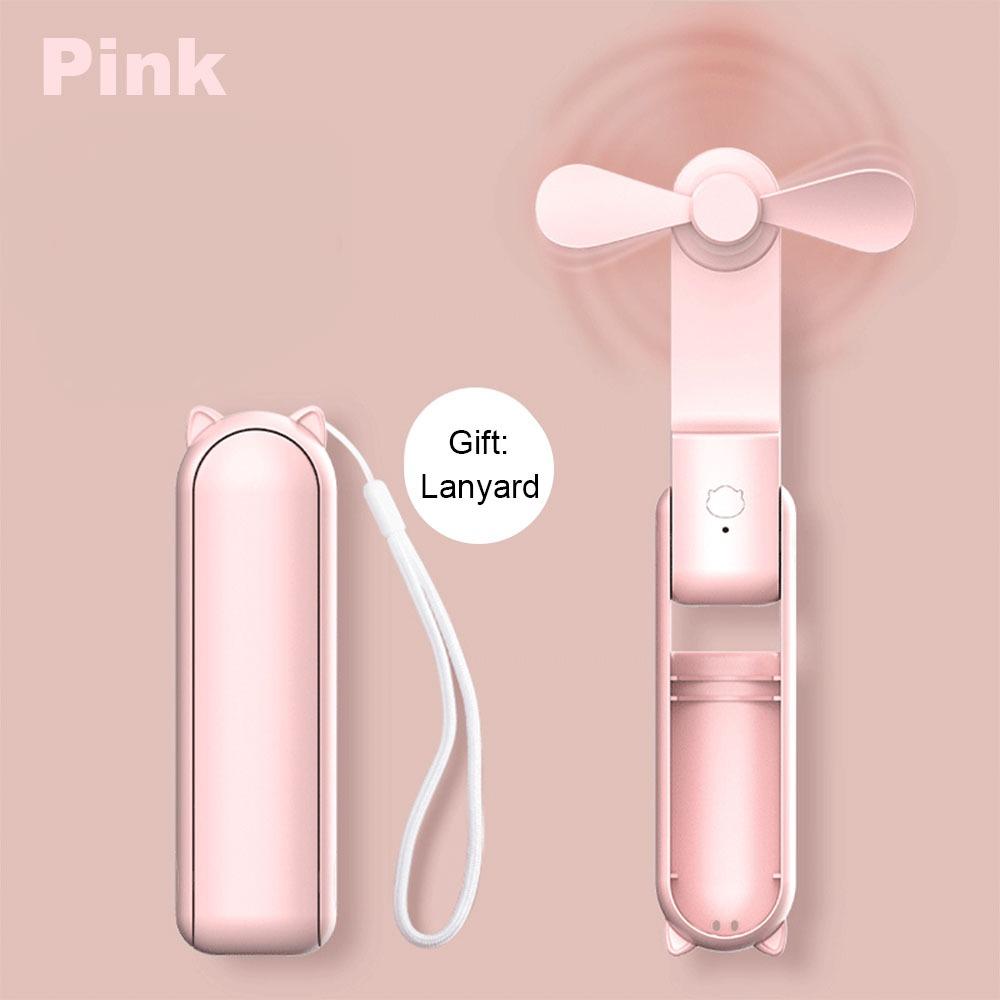 Mini Small Pocket Fan Solid Color Cooling Hand Fan Portable Handheld Fan  Outdoors