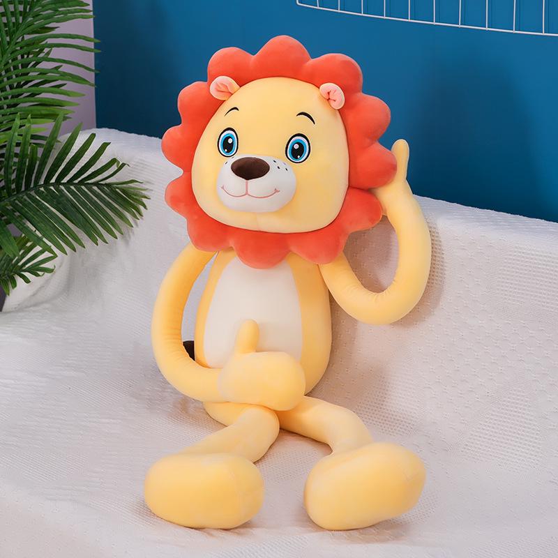 Long-Legged Forest Animal Plush Toy - Lion, Tiger, Monkey Pillow & Stuffed Doll Gift for Girls