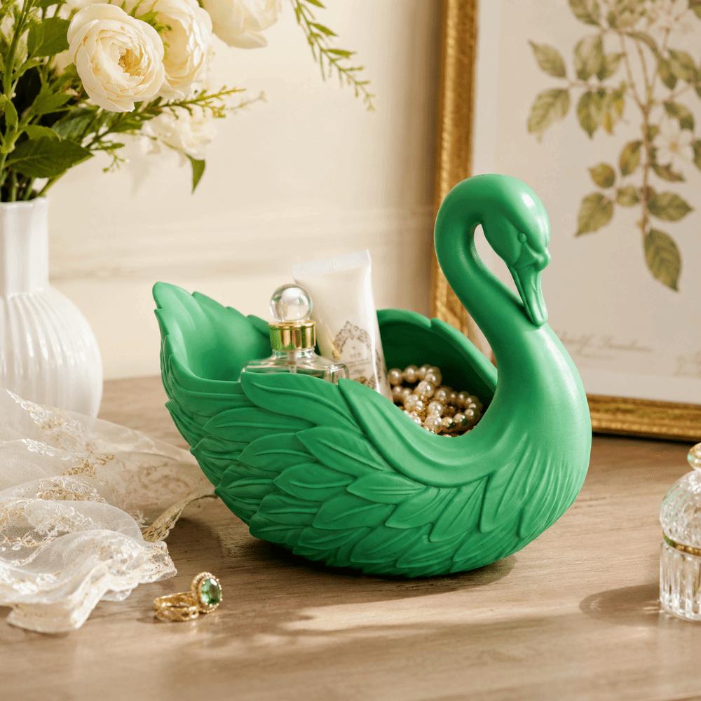 Handmade Swan Shaped Storage Tray Elegant Swan Organizer Centerpiece Key Wallet Holder Desktop Use