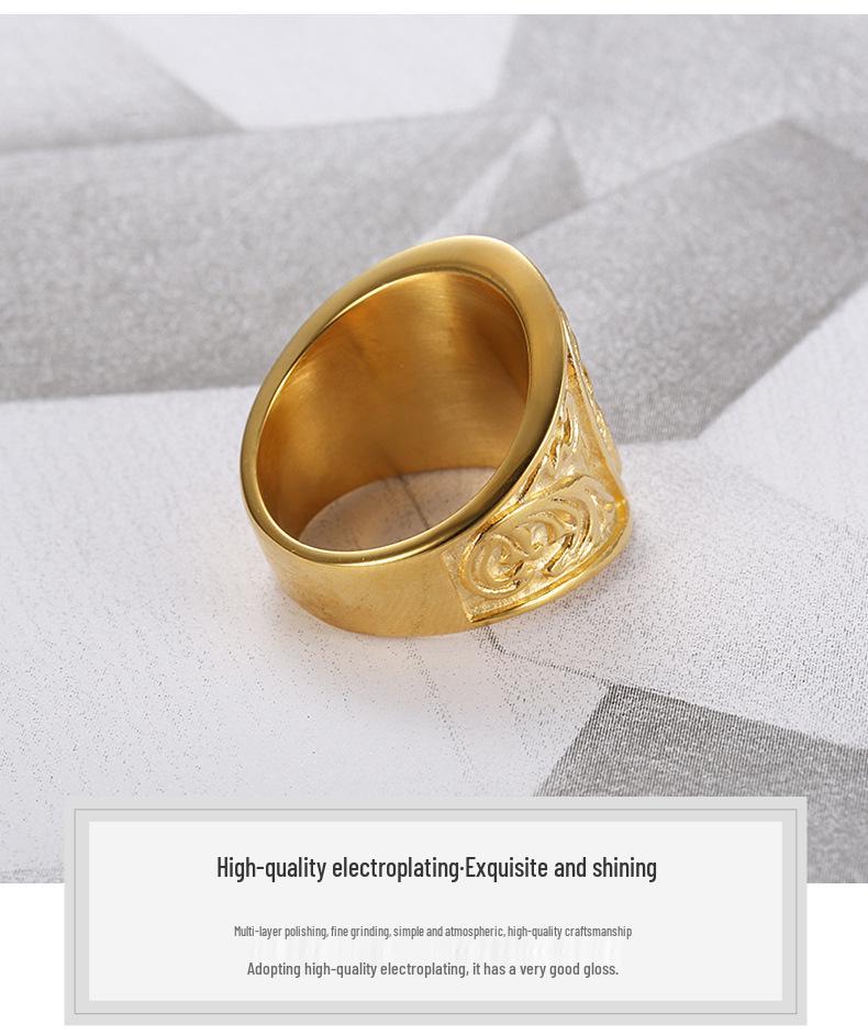 Klassischer Edelstahl Retro Herrenring - Kreatives europäisches und amerikanisches Design