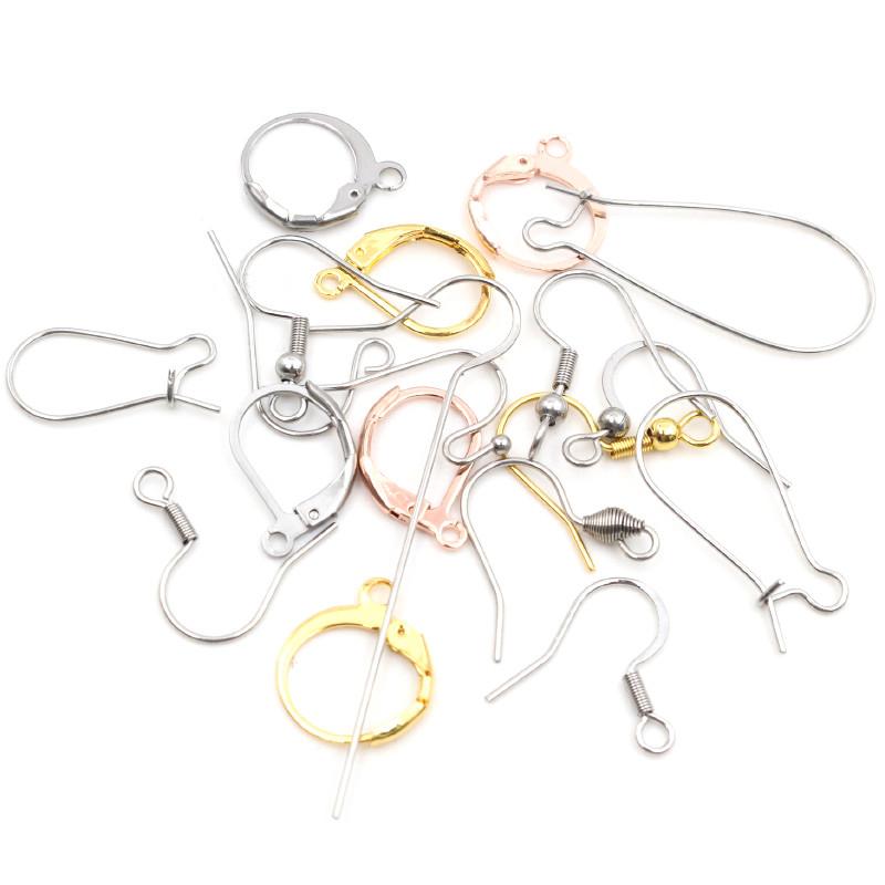 Gold Stainless Steel Hypoallergenic Earring Hooks Fish Earwire Earrings Clasps Earring Wires For Jewelry Making