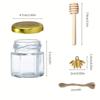 Hexagonal Transparent Glass Jar for Honey, Jam, or Sauces - Ideal for Weddings & Households