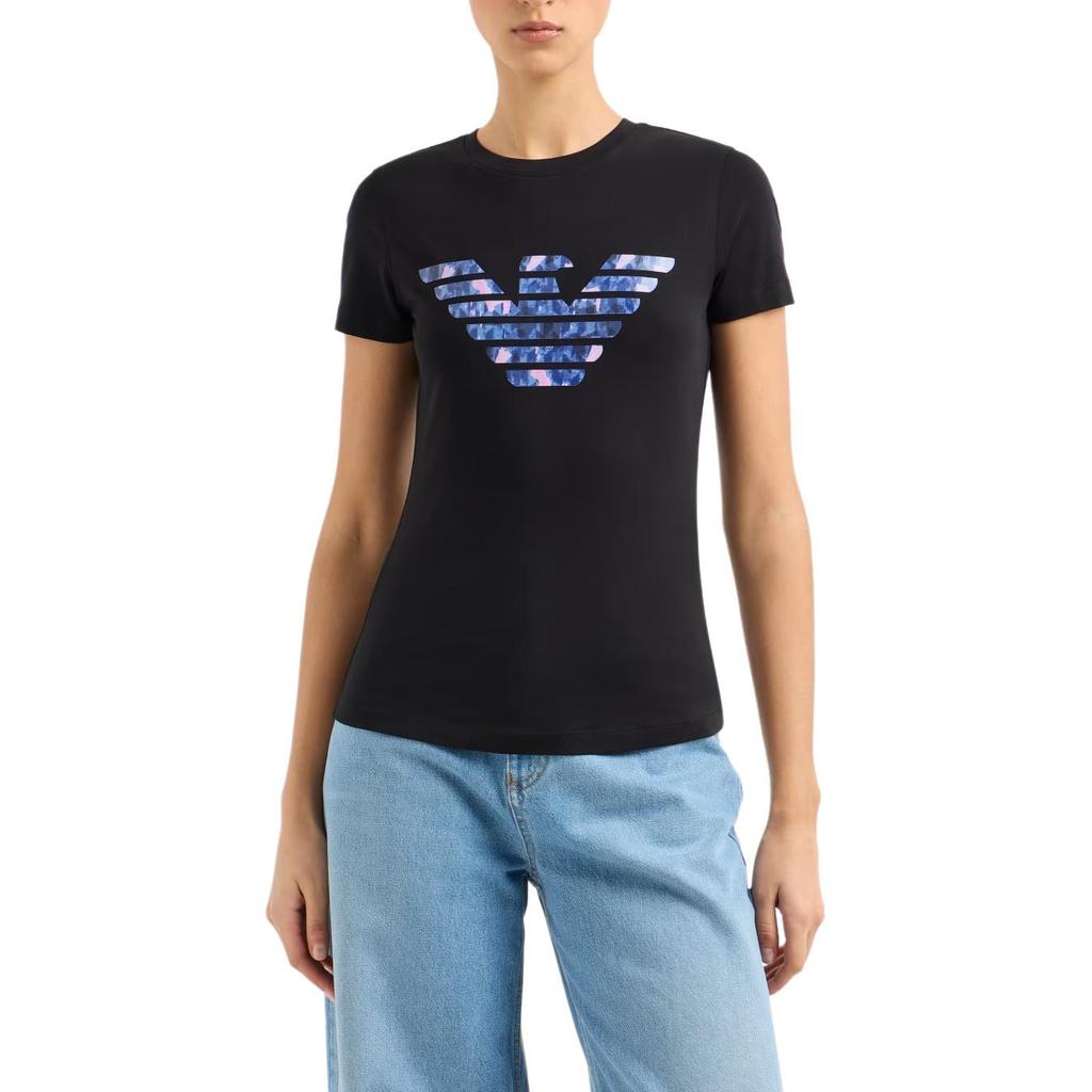 Emporio Armani Slim Fit Round Neck Short Sleeve T-Shirt Women tops Black EW000896-AF12571-UC001