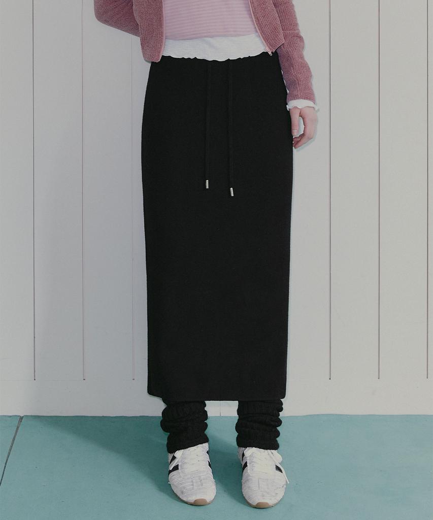 Teuwi Tall Knit Elastic Waist Long Skirt