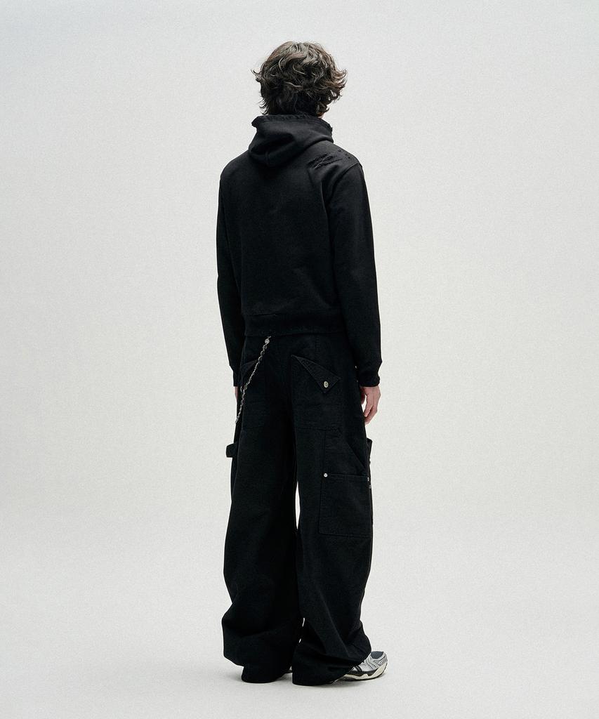 NOT4NERD Flap Pocket Curved Cotton Pants - Black