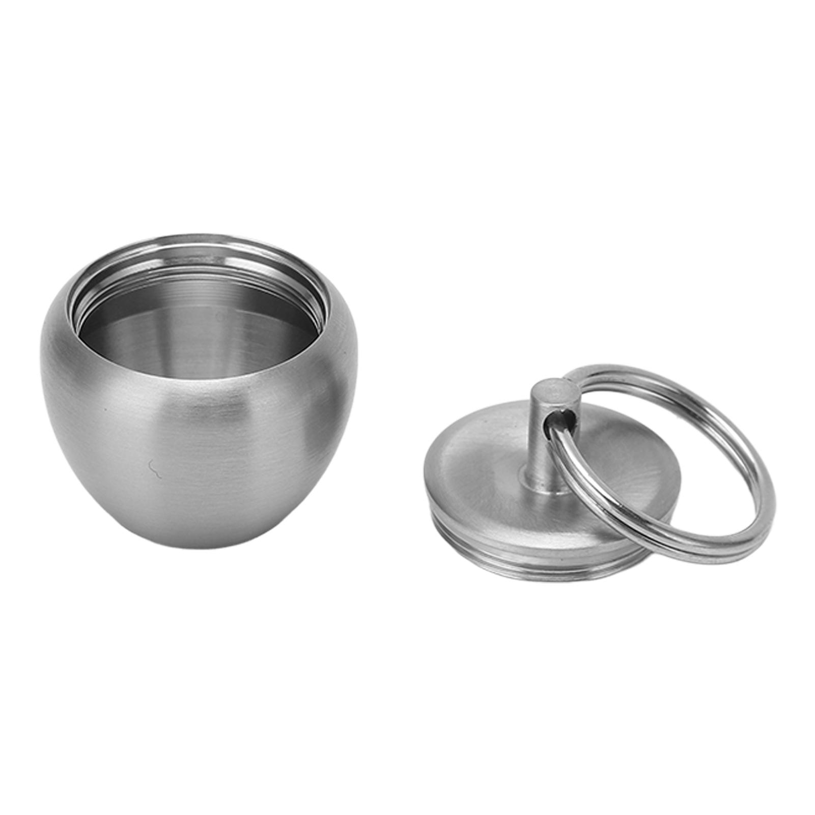 

Stainless Steel Pill Case Apple Shape Mini Portable Stainless Steel Metal Small Medicine Box Sealed Jar Keychain Pendant