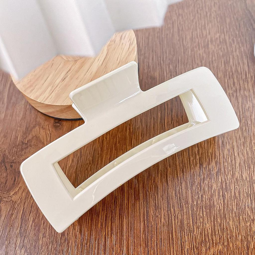 Korean Style Semi-Circular Transparent Hair Clip for Women's Updos - High-End Hollow Shark Clip