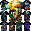 Nowe letnie męskie koszulki casual z nadrukiem 3D, koszulka z artystycznym wzorem, nadruk grzybów, męskie topy, koszulki z krótkim rękawem, streetwear, odzież męska