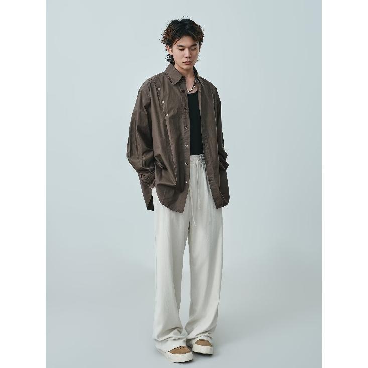 2024 Overalls Long Sleeve Shirt Japanese Hong Kong Style Ins Loose Shirt Boys Summer Trendy Versatile Casual Coat