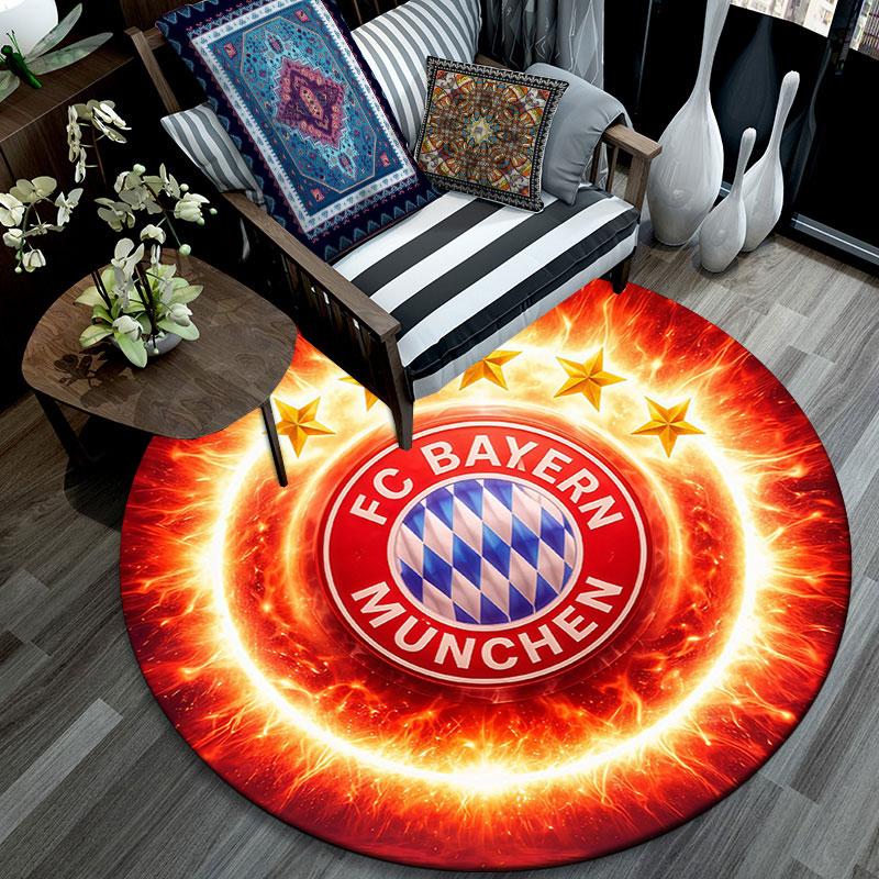 FC Bayern München,Round Area Rug,Carpet Rug for Living Room Bedroom Sofa Playroom Decor,Non-slip Floor Mat