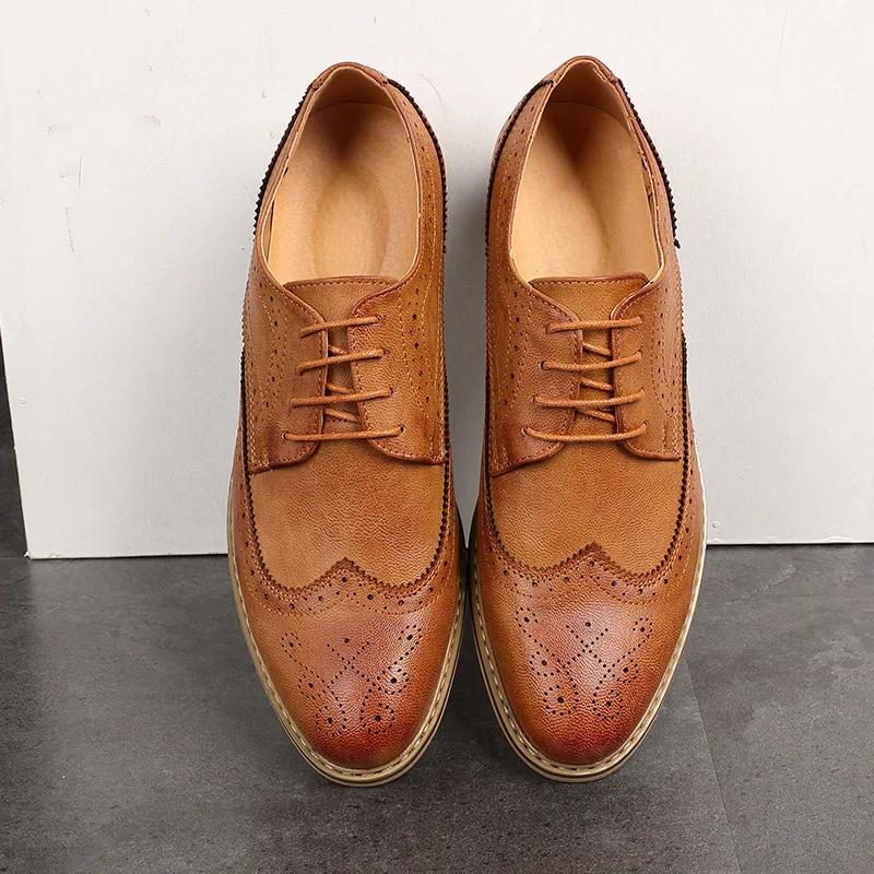 Spring Blok Men's Dress Shoes British Casual Business Formal Leather Shoes Men's Wedding Shoes