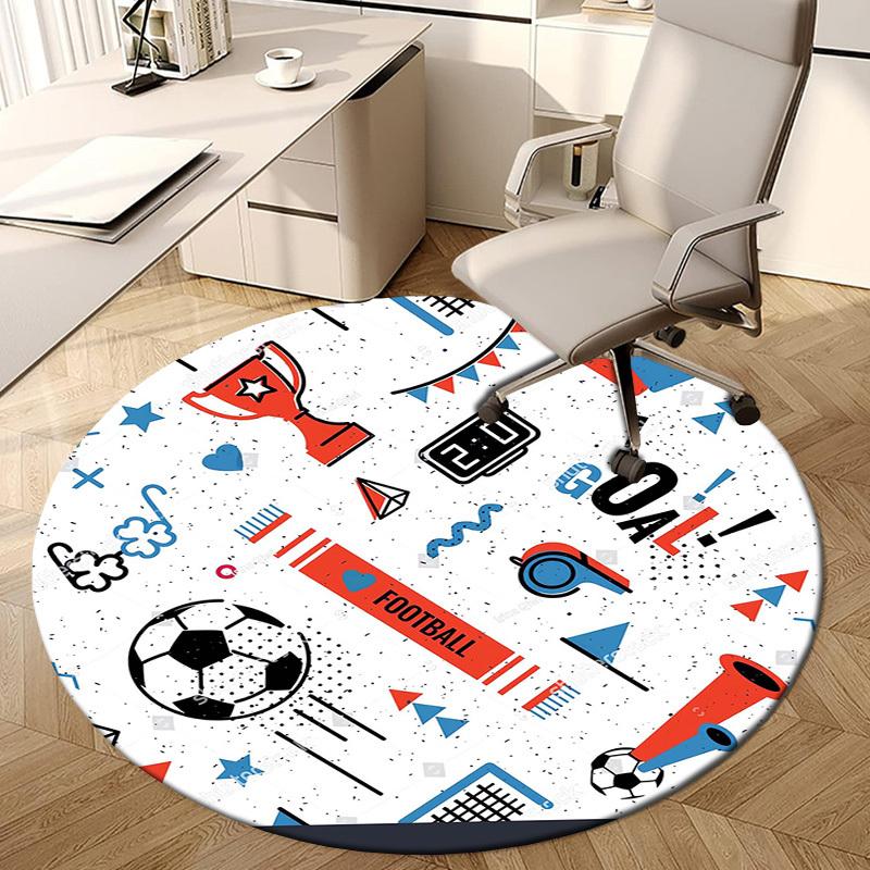 1pc Office Carpet Chair Mats Football Soccer Sport Goal Trophy Ball Net Perfect for Decorating Office Chairs, Living Rooms, Or Bedrooms