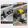 Drain Rack Rustproof Carbon Steel Organizer with Detachable Drain Tray Storage Rack for Kitchen Sink Sponges Soap