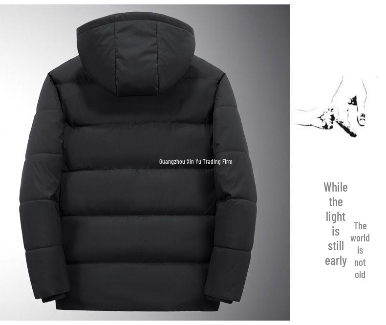 Herren Winter Mittellange Verdickte Baumwolljacke für Mittleren Alters & Ältere mit Zusätzlichem Fleece