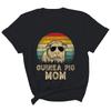 Women's Shirt Vintage Guinea Pig Mom Lover Mommy Mother's Day Gift