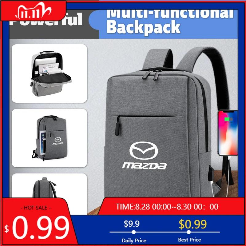 2025 Hot Business Shoulder Work Bag USB Chargring Travel Computer Backpack For Mazda CX5 6 3 CX7 323 Axela Atenza Demio CX30 CX3