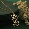 Kinitial Dainty Lotus Flower Books Necklace Women Stainless Steel Phoenix Comedy and Tragedy Mask Choker Necklace Gifts Jewelry