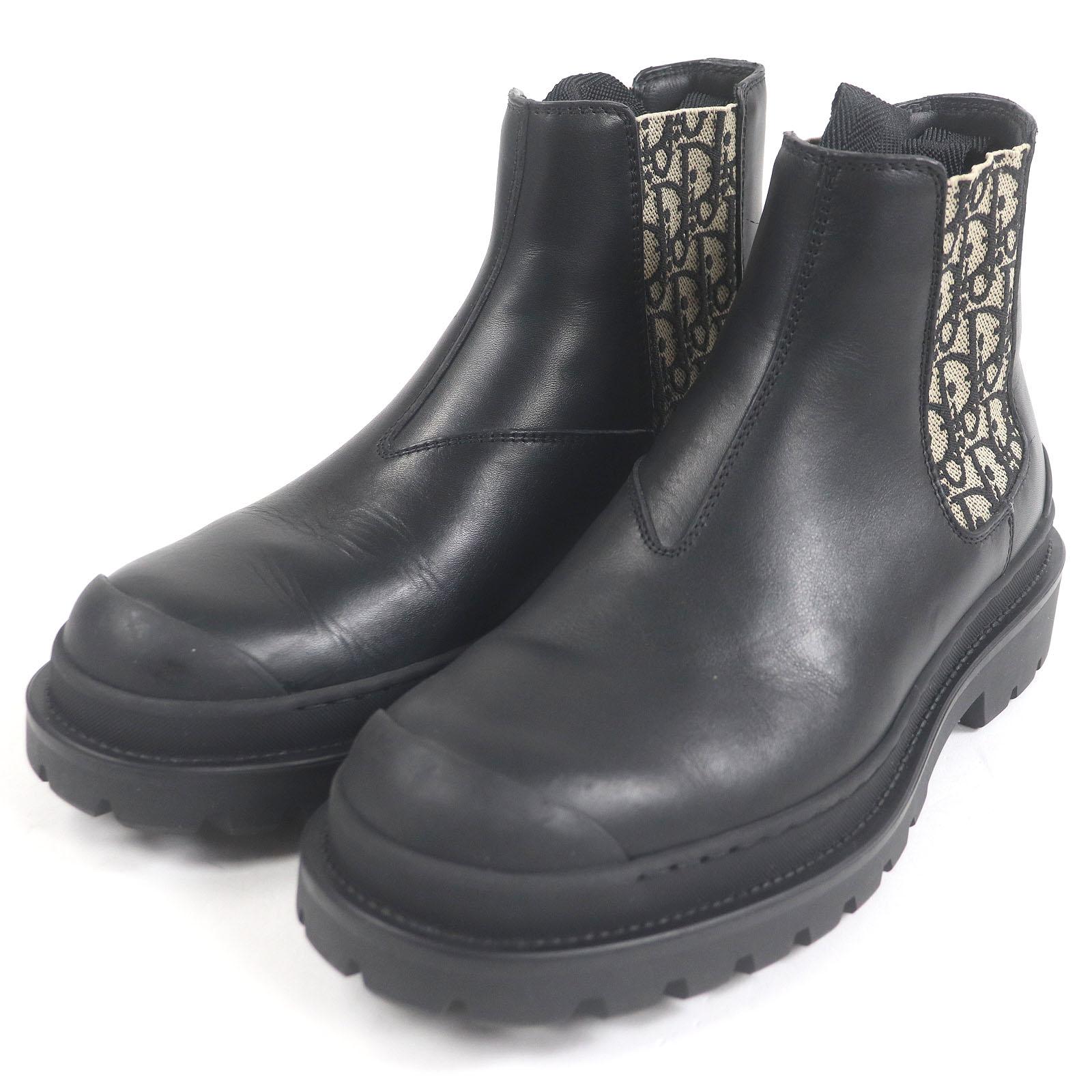 

Great DIOR Ankle boots DIOR EXPLORER Oblique Side Gore Chelsea black leather mens 40 Used