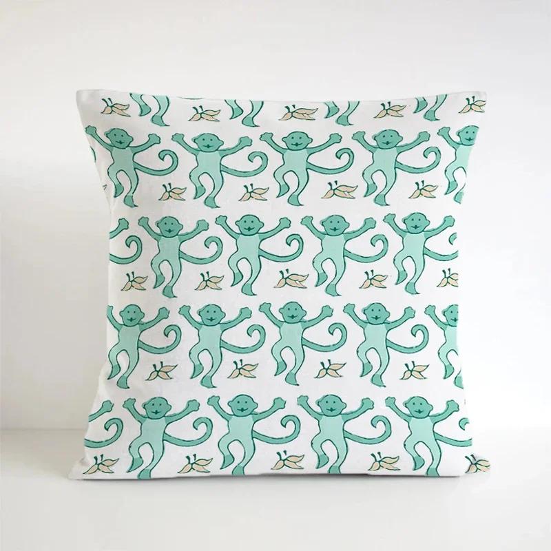 Preppy Monkeys Double-Sided Pillow Covers Short Plush Decorative Pillows for Bed Gift Luxury Sofa Cushions Square Cushion Cover