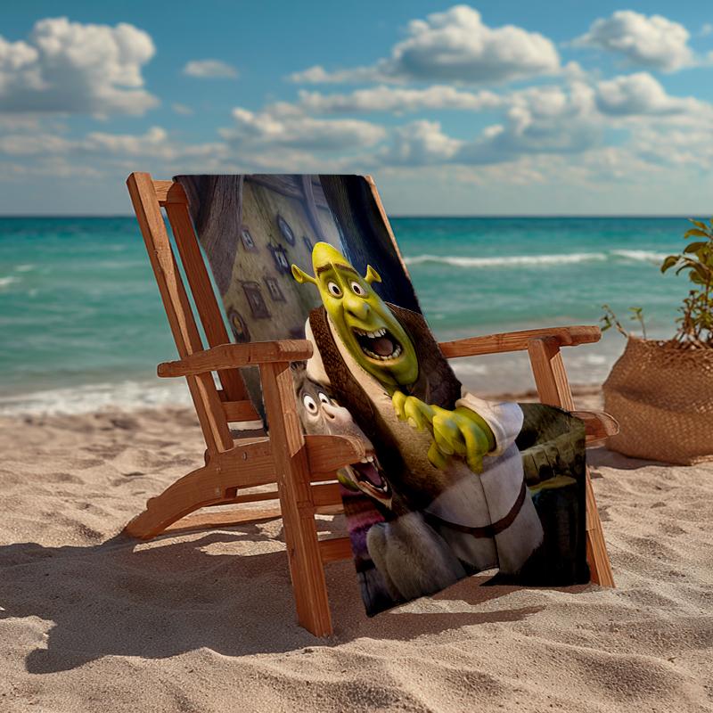 Ultra-Soft Beach Towel with Shrek Theme,Ideal for Pool - Camping, Diving - Perfect Travel Essential, Vibrant Beach Towel.