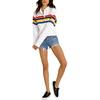 Levis Striped Casual Comfortable Long Sleeve T-Shirt Women Tops White 69558-0000