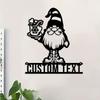 Vintage Christmas Gnome Metal Wall Art with Coffee Sign for Kitchen Holiday Gift