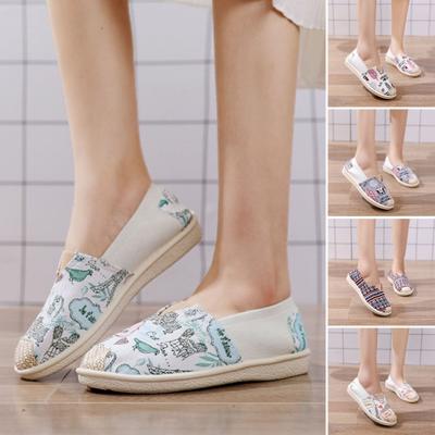 Women's Fashion Spring Summer Casual Flat Shoes Round Toe Loafers Shoes Fisherman Boat Shoes Women Lazy Hemp Rope Weave Shoes