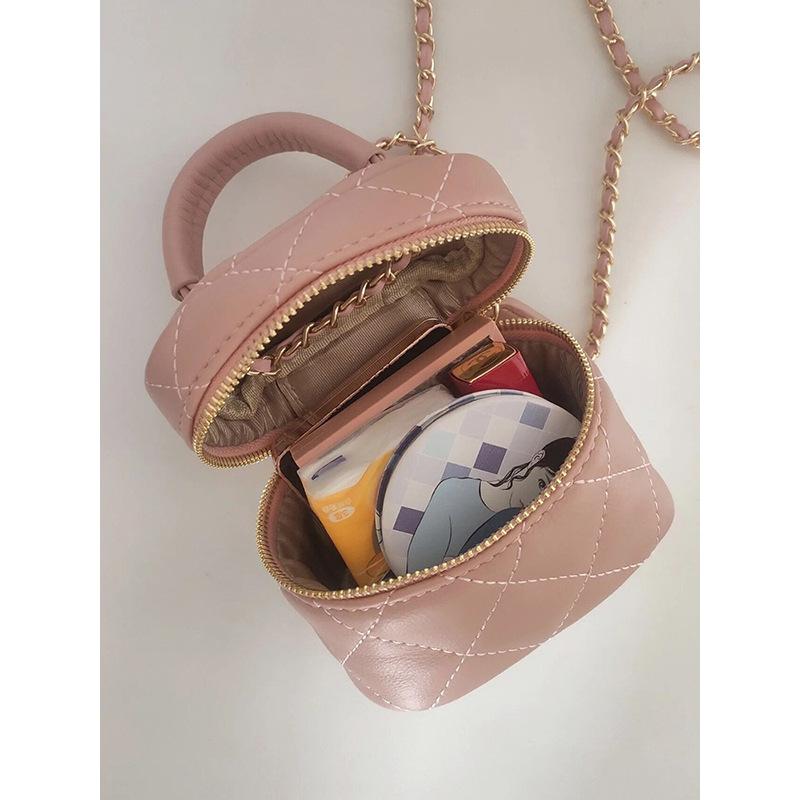 2026 New Fashion Texture Niche One Shoulder Crossbody Bag Mini Rhombus Chain Small Bag Women's Bag