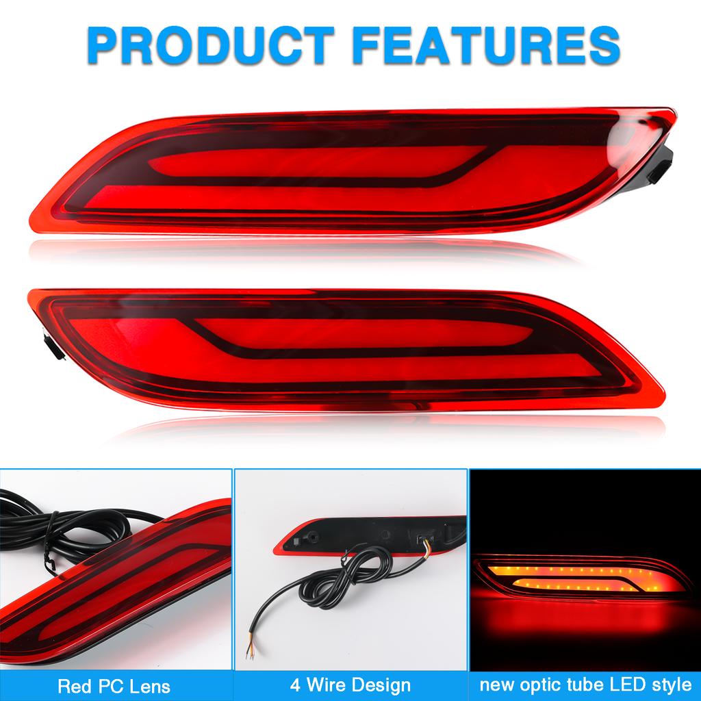 LED Bumper Reflector Lights For Toyota Camry 2018 2019 2020 2021 2022 2023 2025 Dynamic Turn Signal Rear Fog Tail Brake Lamp