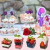 5-100PCS Disposable Plastic Dessert Cups Reusable Clear Ladder Shaped Cup Appetizers Cake Ice Cream Cup for Party Wedding