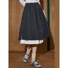 Coolhut New High-Waisted Striped Double-Layered Slimming A-Line Skirt Retro Style Women's Skirt