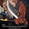 WXCOO Forged Butcher Knife Fish Boning Knife DIY Kitchen Stainless Steel Fruit Slicing Vegetable Chef Wooden Handle BBQ Cooking