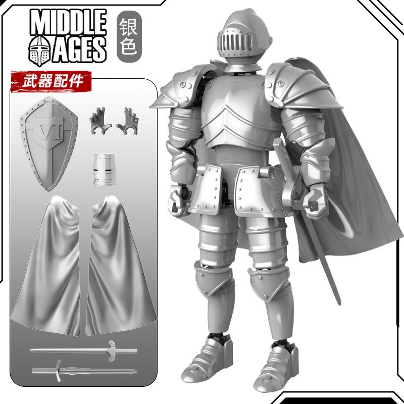 

New Diy Assembled Armor Knight Retro Doll Articulated Action Figures Desktop Decor Statue Fun Trendy Toy For Boys Surprise Gift