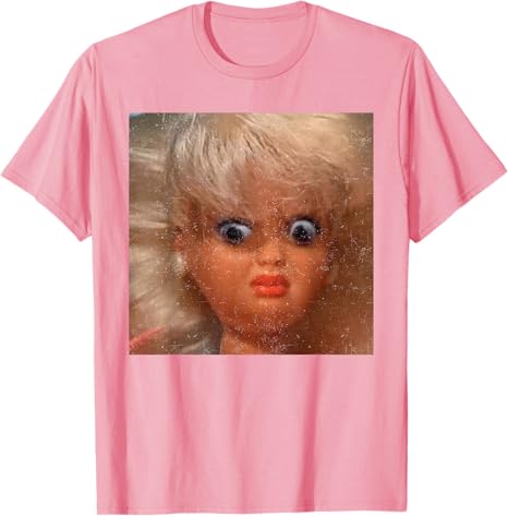 Maglietta Meme Faccia di Bambola Divertente Disgustosa Moda Donna Abbigliamento Estetico Artistico Regalo Originale Cotone Street Manica Corta Camicette
