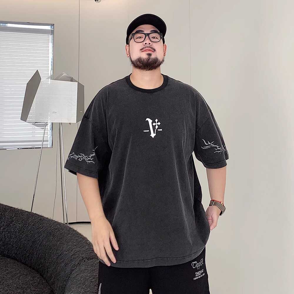 Stretch Fit Anti-wrinkle Loose Men's Short-sleeved Vintage Old Fashion Short-sleeved Top Cotton Comfortable Lightweight T-shirt