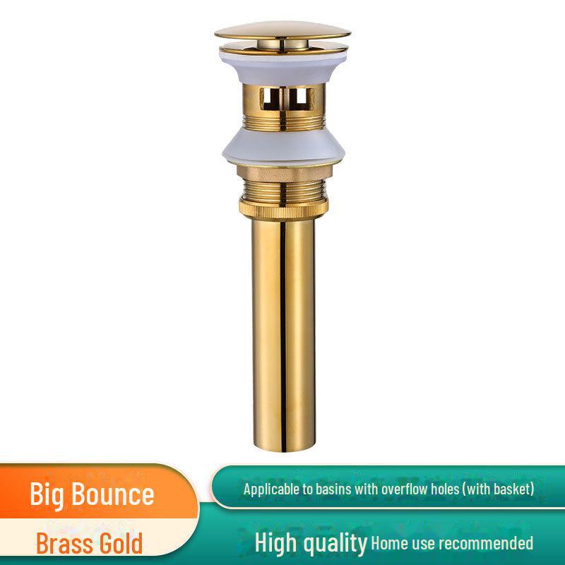 Copper Bounce Drainer for Bathroom Handwashing Basin with Deodorizing Drain Pipe