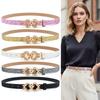 Glitter PU Leather Belt Bling Bling Fox Buckle Belt Vintage Sparkling Rhinestone Belt  Women