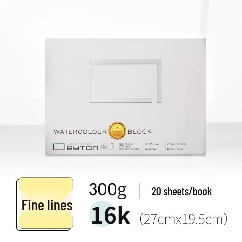 Leighton Portable Watercolor Sketchbook - Hand-painted, All Cotton, 32k-4k Sizes, 300g, Fine to Coarse Textures.