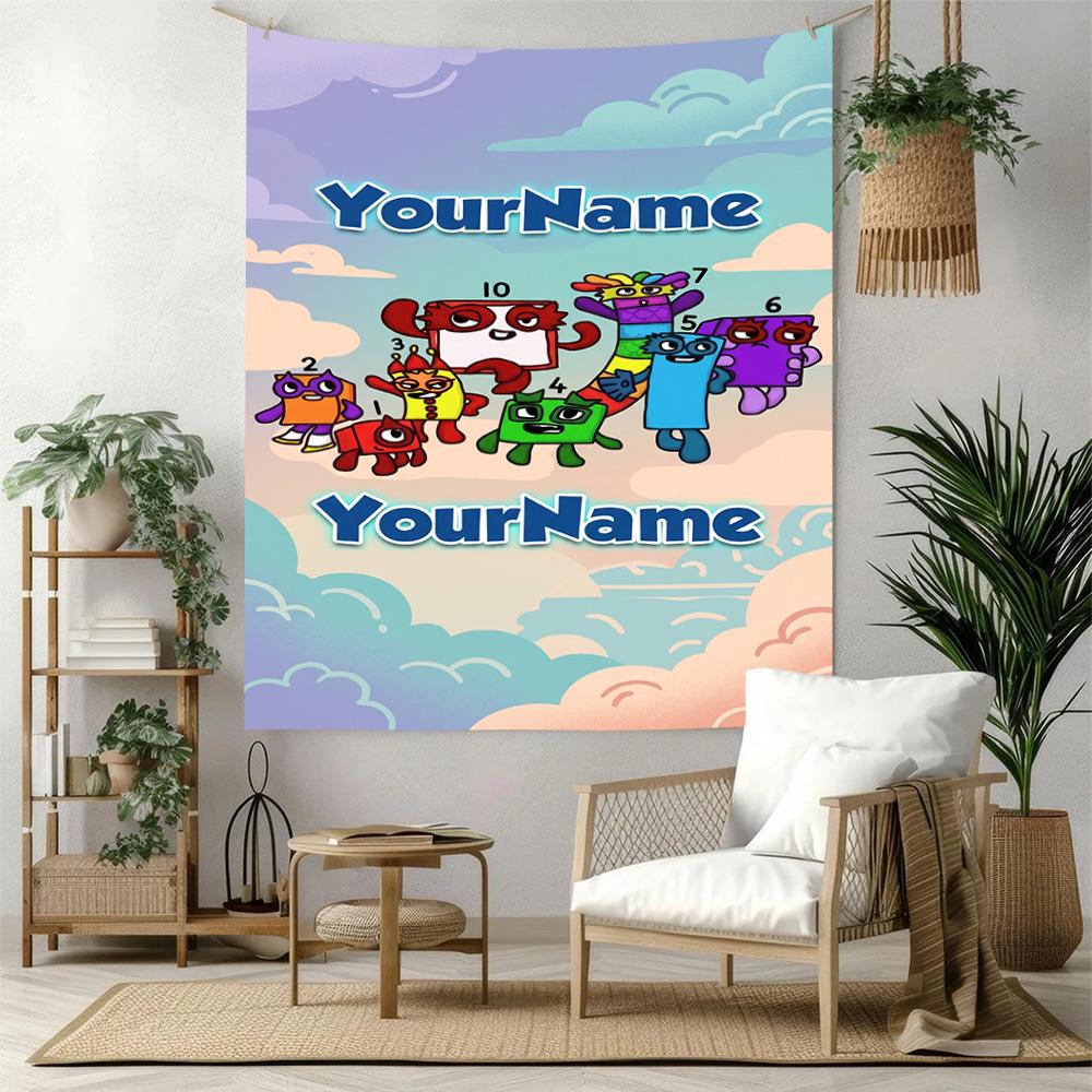 Numberblocks Custom Your Name Wall Decor Tapestry Art For Pet Memorial Birthdaywedding Party Backdrop Family Gift