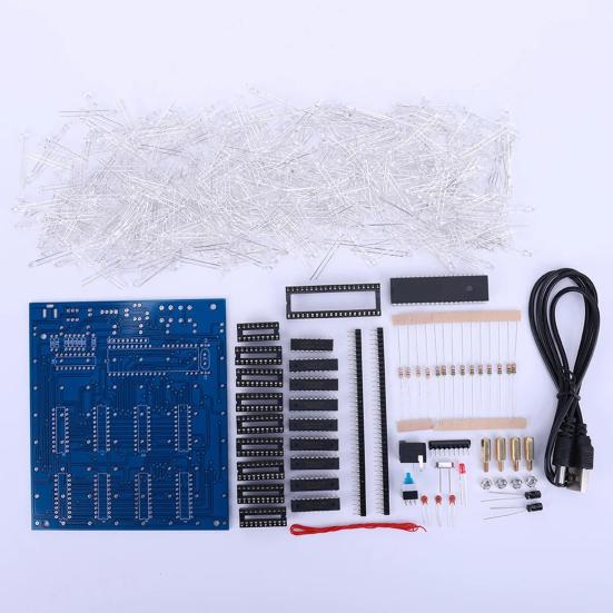 Sada 1 sady elektroniky 3D8 8x8x8 Vícebarevný DIY LED displej Sada elektronických součástí Elektronické příslušenství