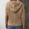 Damen Herbst und Winter Pullover Locker Strickpullover Lässiger Kapuzenpullover